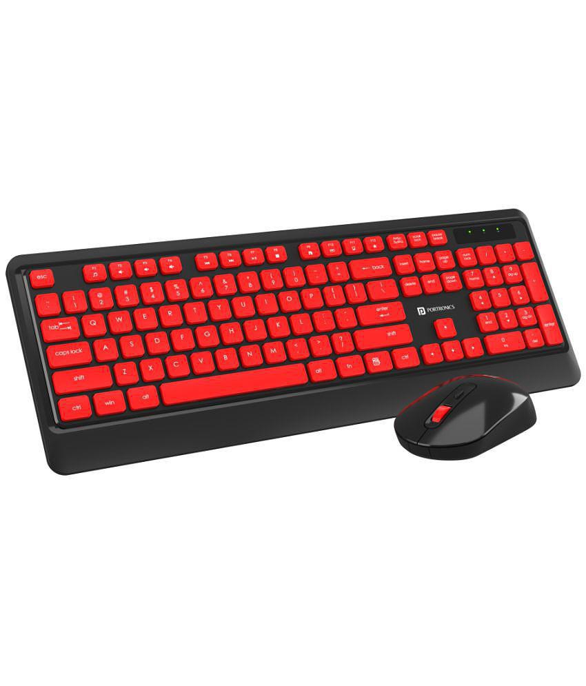 Portronics Key 5 Combo:Wireless Keyboard & Mouse ,Black (POR 1407)