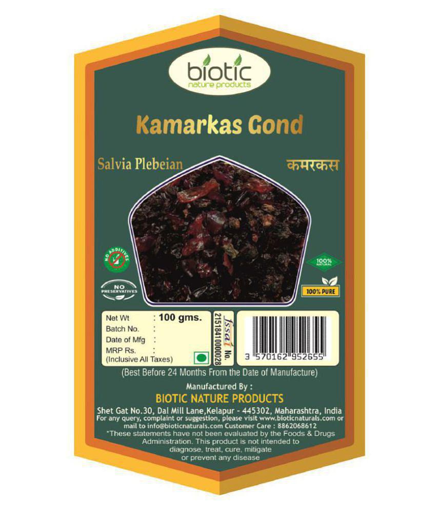 Biotic Kamarkas Gond (Salvia Plebeian)Palash Chunia Gondh Gummy 100 gm