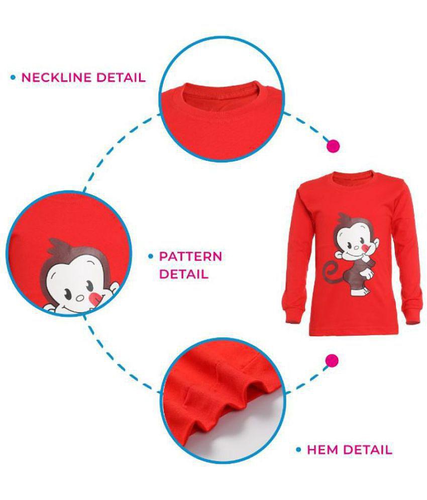 Exclusive Men CATCUB Boy's & Girl's Cotton Printed Clothing Set(Red) - None 2025 at ShopCircuit 