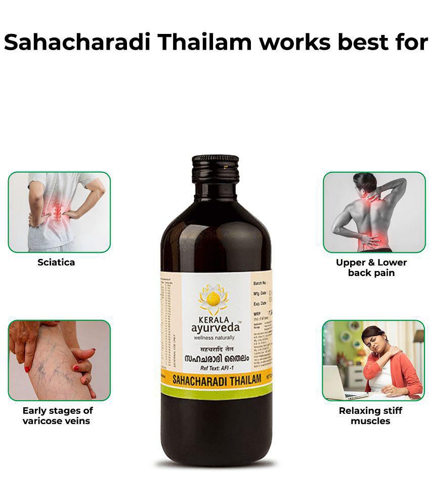 Kerala Ayurveda Sahacharadi Thailam 200ml,Back pain oil, Massage Oil,Relief from Back pain and sciatica,100% Original Ayurvedic Herbal formulation