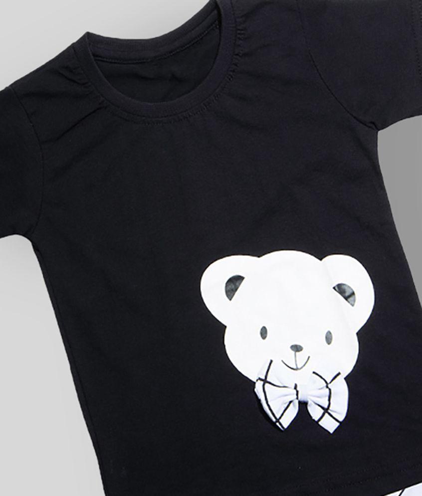 Top Men CATCUB - Black Cotton Blend Boys T-Shirt & Shorts ( Pack of 1 ) - None 2025 at ShopCircu
