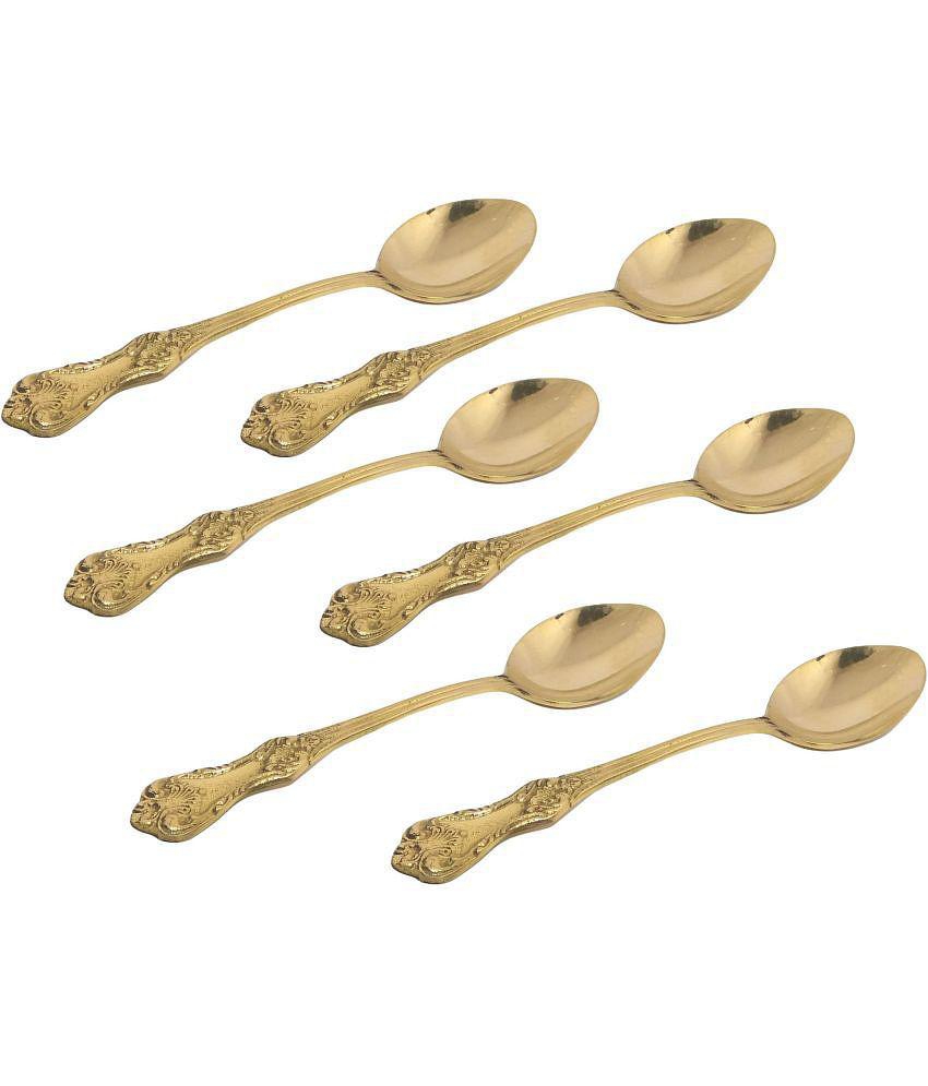 A & H ENTERPRISES - Brass Brass Table Spoon ( Pack of 6 ) - Brass