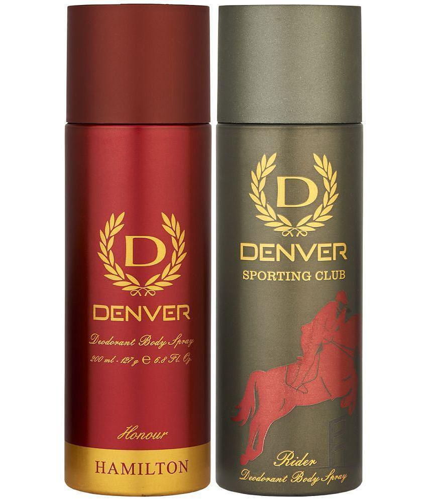 Denver Honour & Rider Deodorant Spray for Men 400 ml ( Pack of 2 )