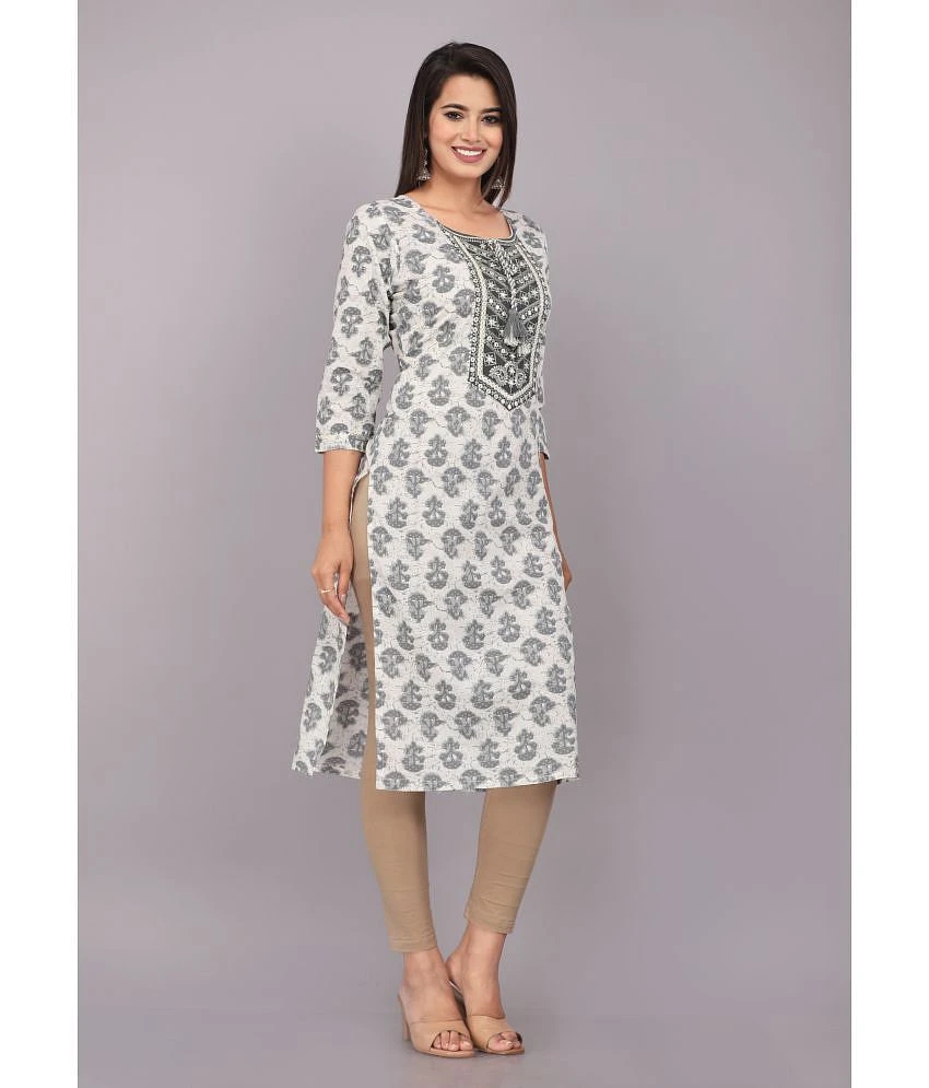 Trendy Women JC4U - Grey Cotton Womens Straight Kurti ( Pack of 1 ) - None 2025 at ShopCircuit |