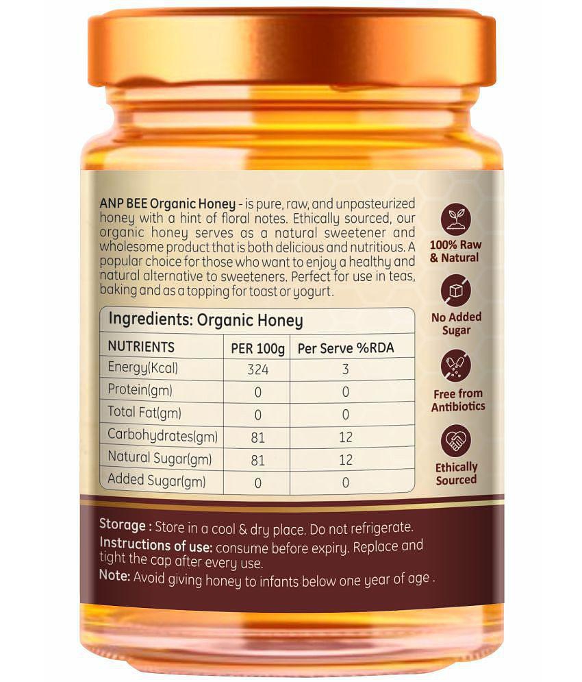 ANP BEE Honey Raw Organic Honey 250 g Pack of 2