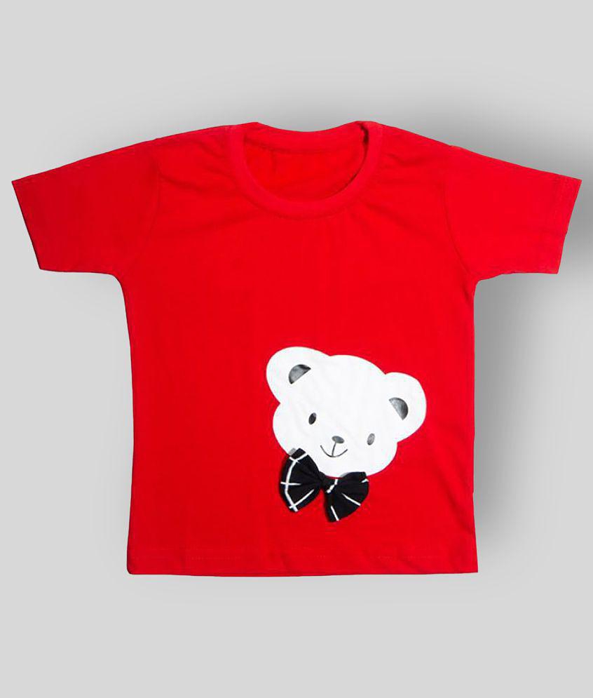 Elegant Men CATCUB - Red Cotton Blend T-Shirt & Shorts For Baby Boy ( Pack of 1 ) - None 2025 at