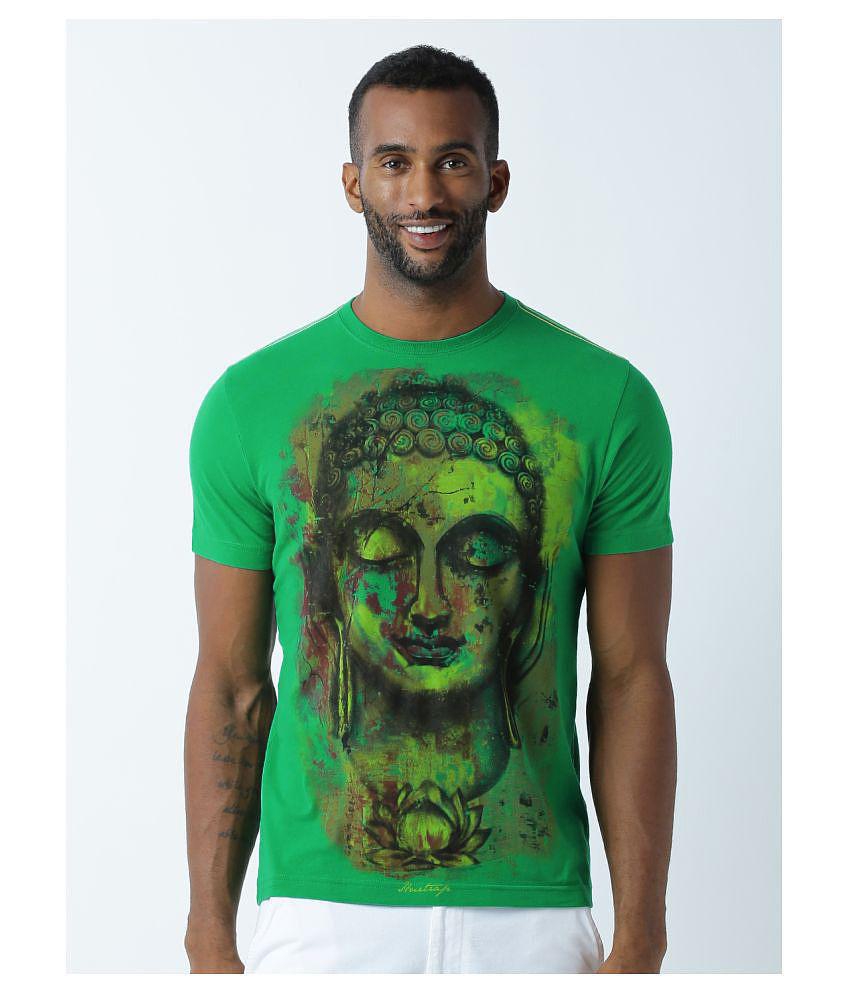 Huetrap cotton Green Printed T-Shirt Single Pack - None