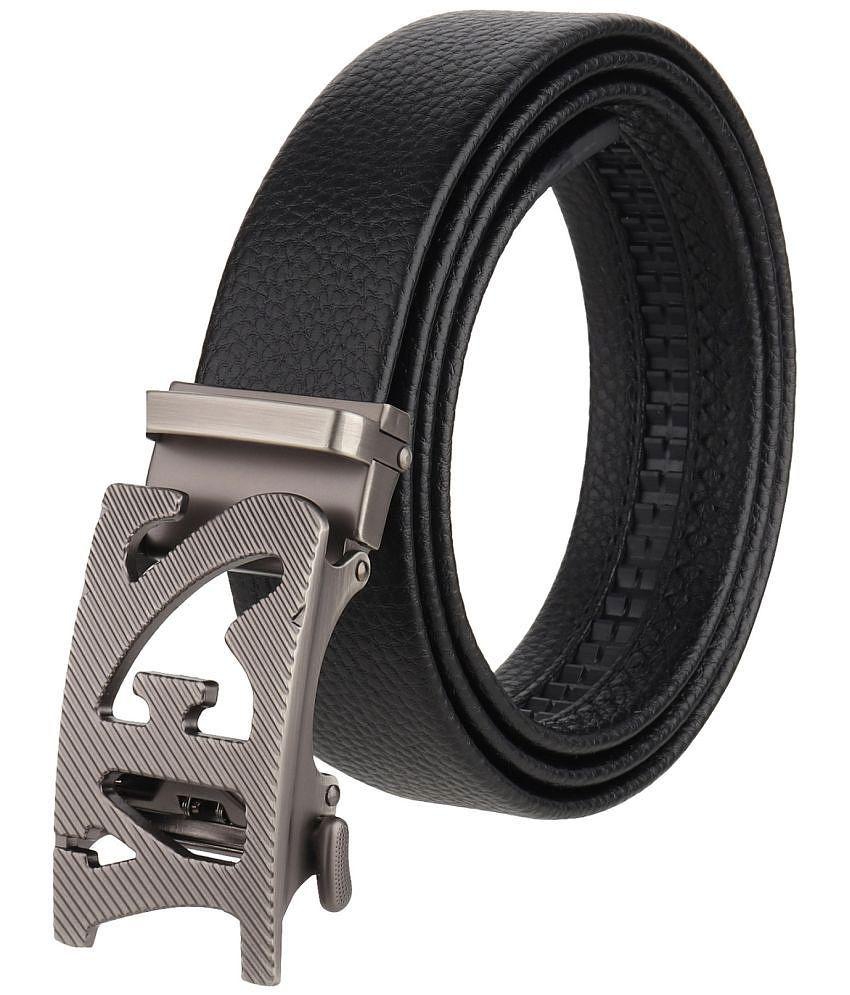 New Men Zacharias - Black Leather Men's Casual Belt ( Pack of 1 ) - None 2025 at ShopCircuit | O
