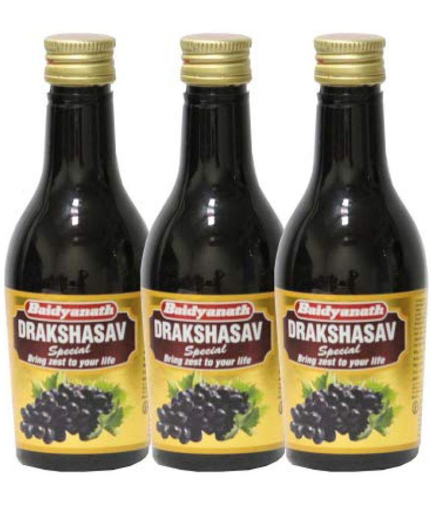 Baidyanath Drakshasava I Ayurvedic Tonic Liquid 180 ml Pack of 3