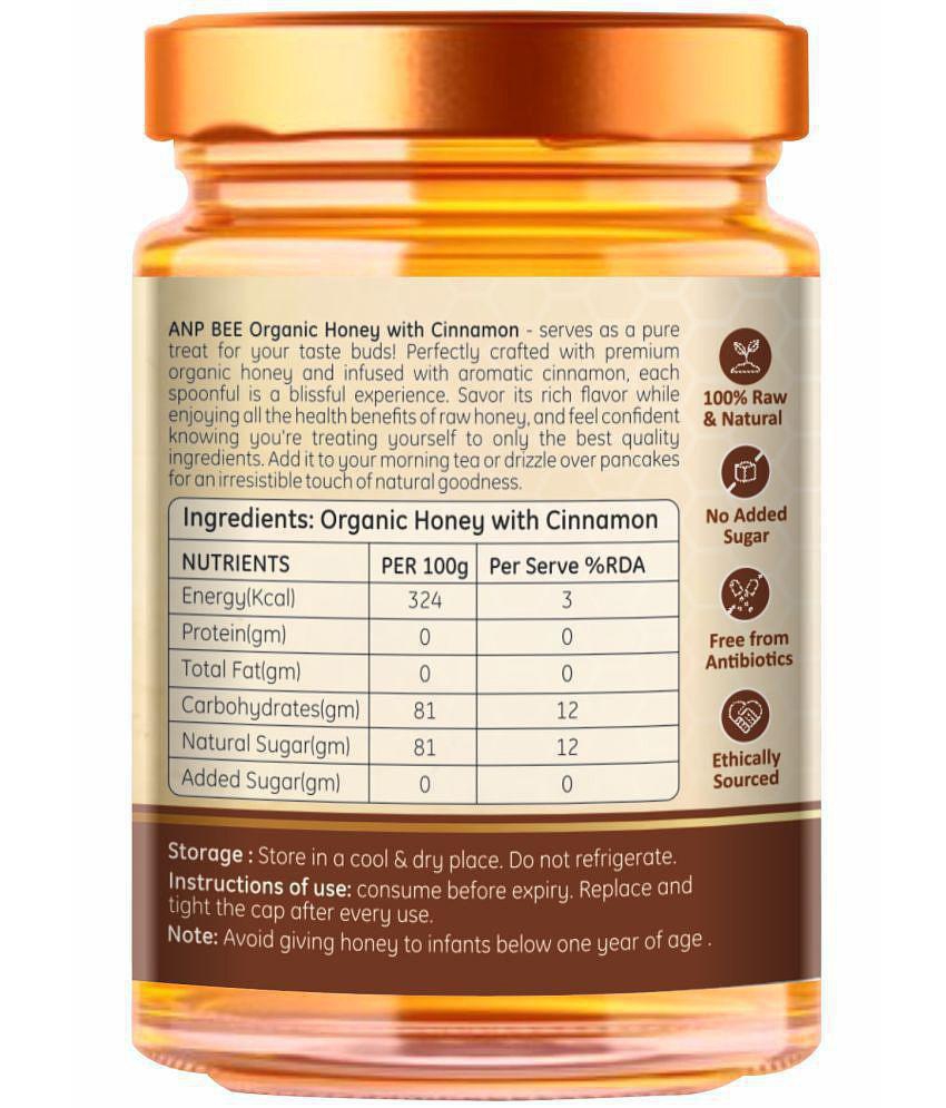 ANP BEE Honey Organic CinnmonHoney 250 g Pack of 2