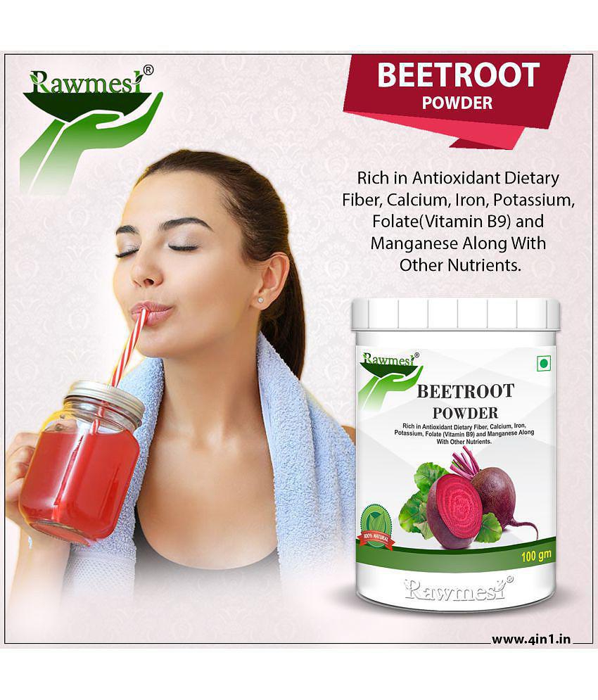 rawmest 100% Pure Ayurvedic Beetroot Powder| High Source Of Dietary Fiber & Iron 100 gm Natural Multivitamins Powder