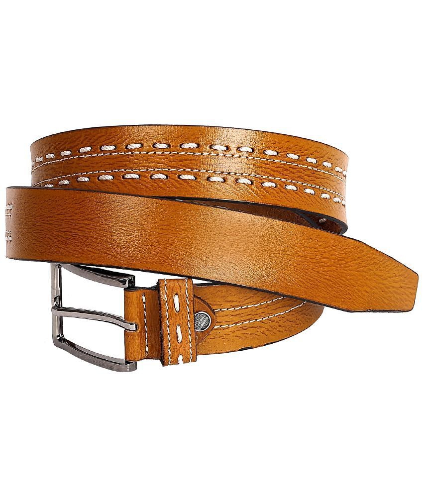 Latest Men Leather World - Tan Faux Leather Mens Formal Belt ( Pack of 1 ) - None 2025 at ShopCi