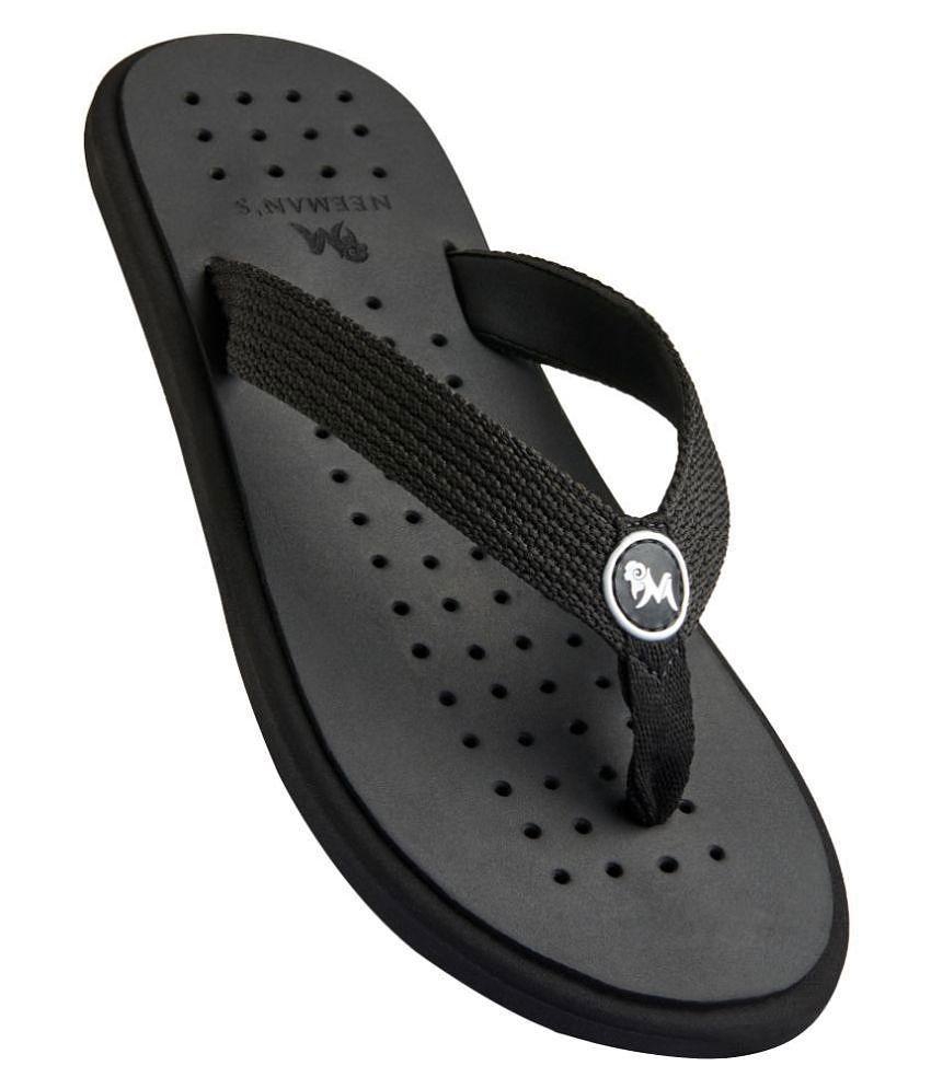 Neemans - Black Fabric Thong Flip Flop - None