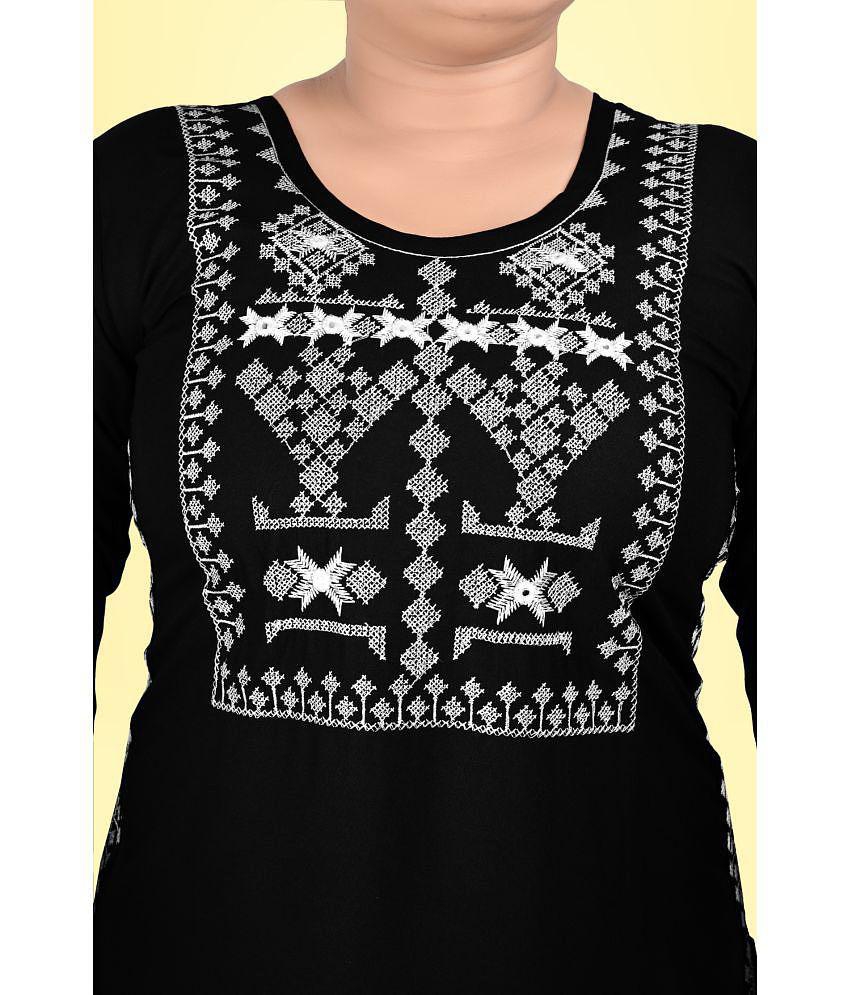 Buy Online Plo Kapadia - Black Rayon Women's Straight Kurti ( Pack of 1 ) - None