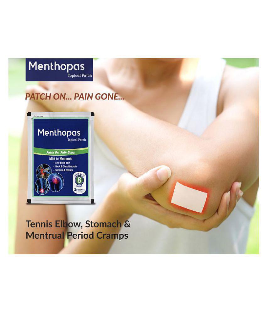 Menthopas Muscle and Joint Pain Relief Patches Knee Back Shoulder Elbow Heel Menstrual Periods 18 Patches Pack Of 6