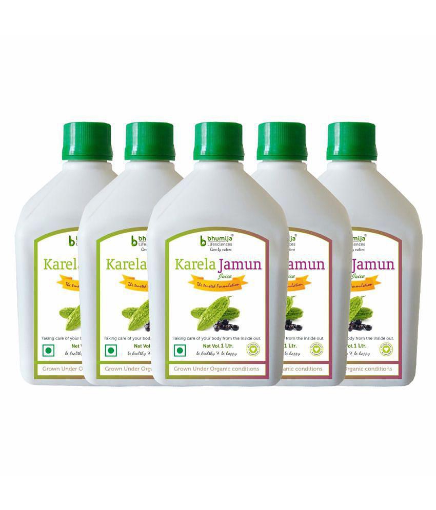 BHUMIJA LIFESCIENCES Karela Jamun Juice  Health Drink Liquid 5 l Pack of 5