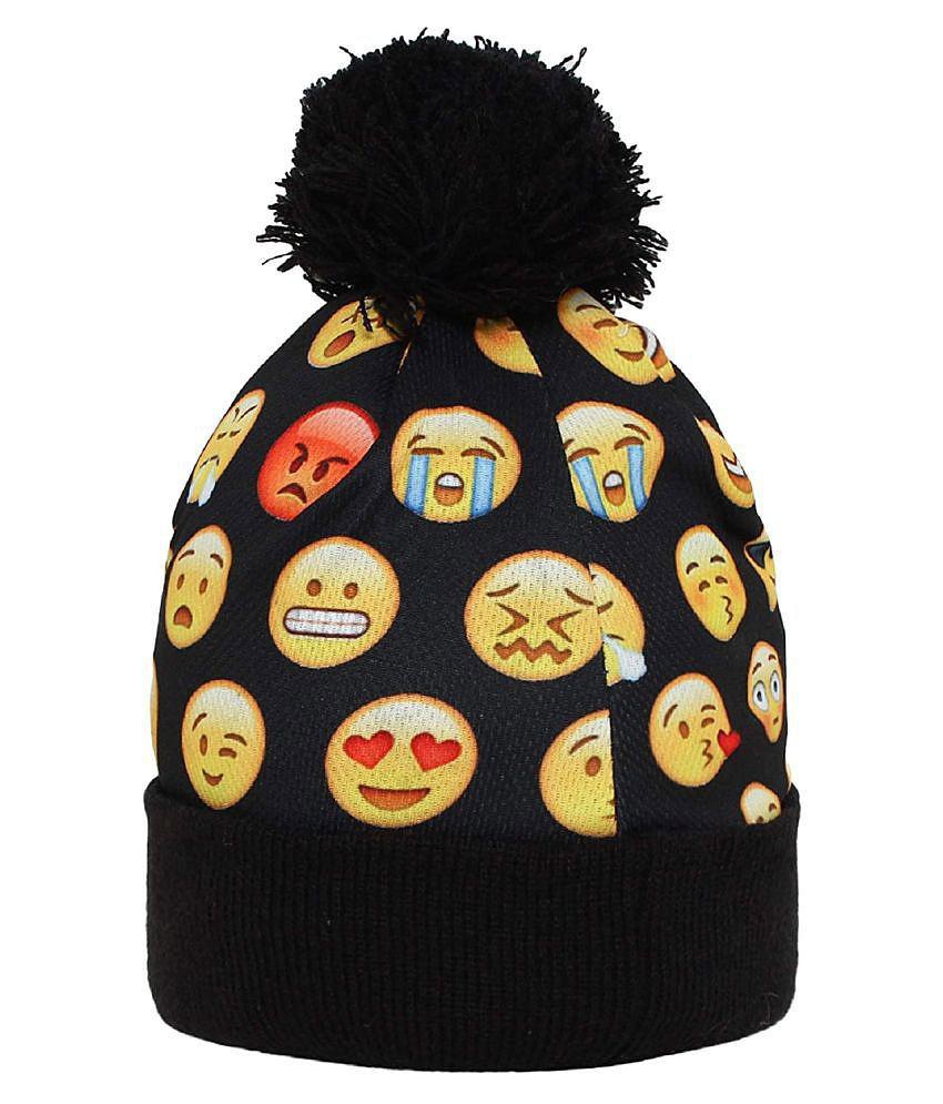 Buy Online Garg Store Zacharias Boy'S Kids Emojis Printed Woolen Winter Cap - None