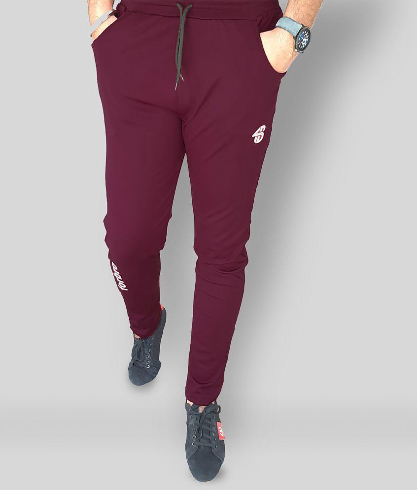 Forbro - Maroon Cotton Blend Men's Trackpants ( Pack of 1 ) - L