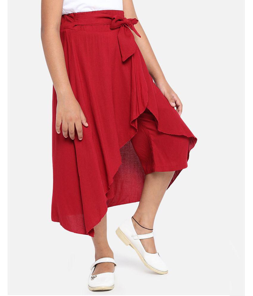New Men ADDYVERO Solid Girls Flared Maroon Skirt - None 2025 at ShopCircuit | ONDC