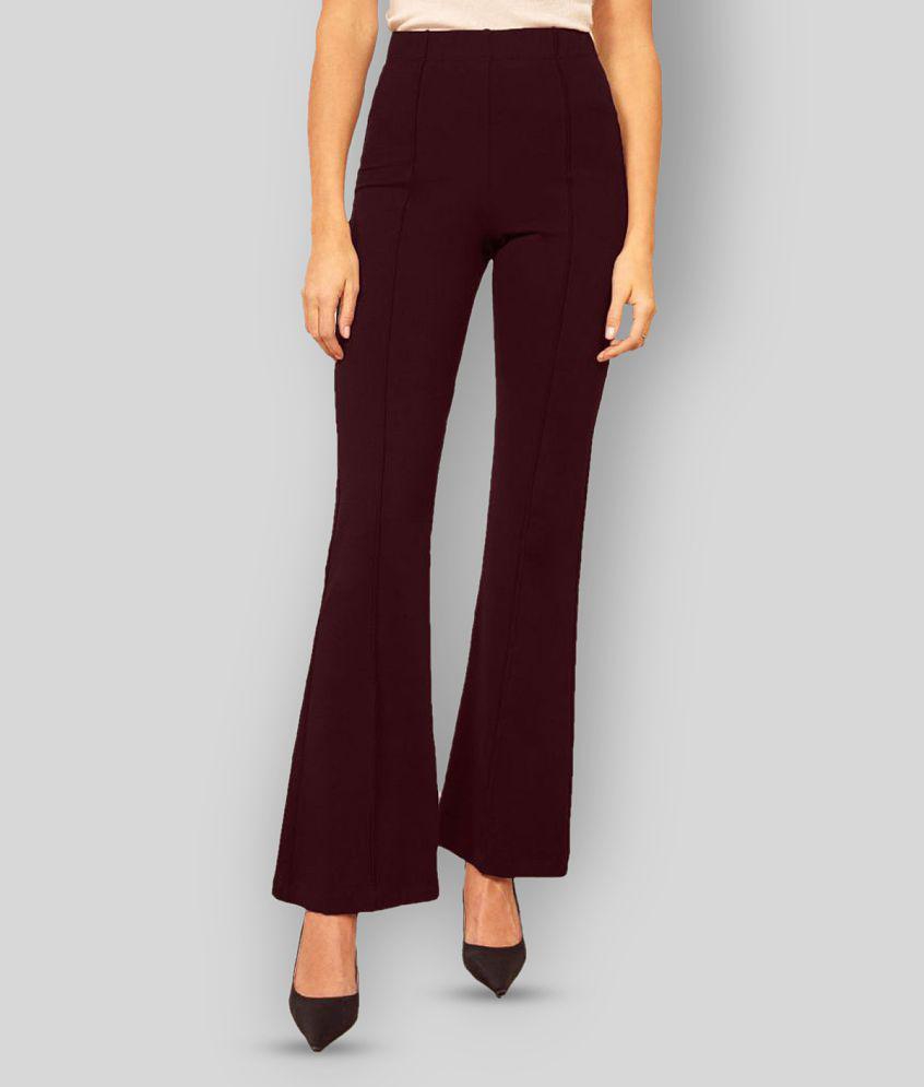Best Men Addyvero - Maroon Polyester Flared Fit Women''s Casual Pants  ( Pack of 1 ) - 32 2025 a