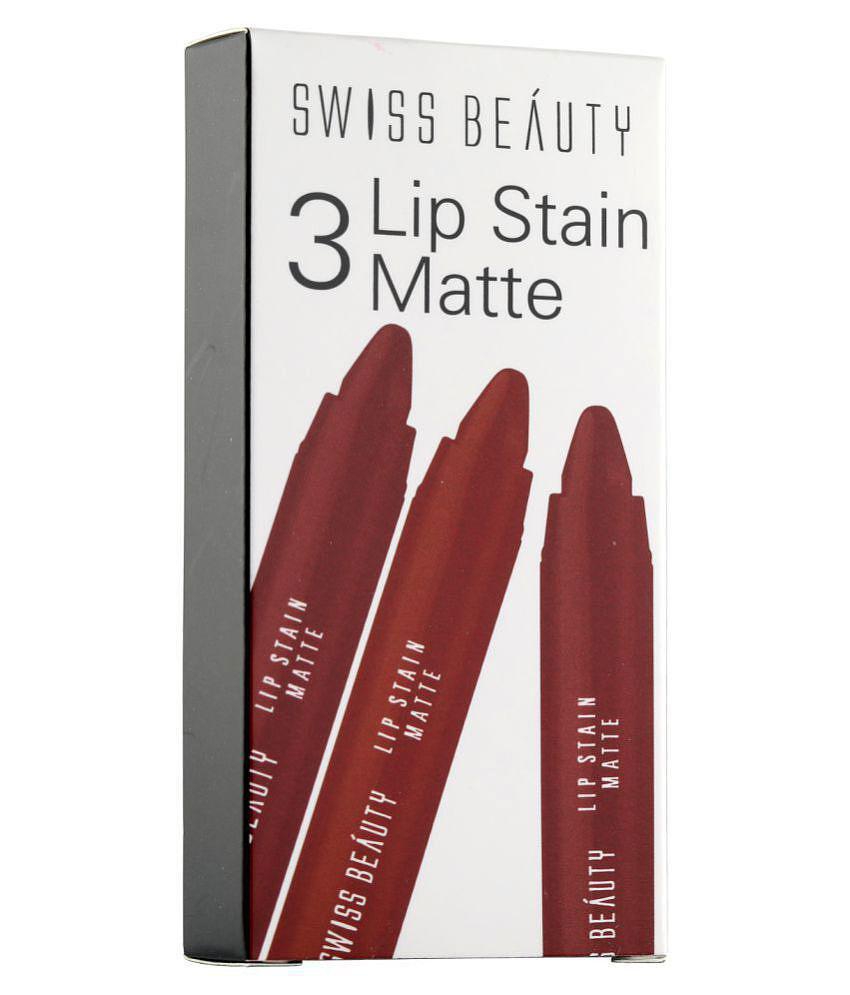 Swiss Beauty Lip Stain Matte Lipstick Lipstick (Russian Red), 3.4gm