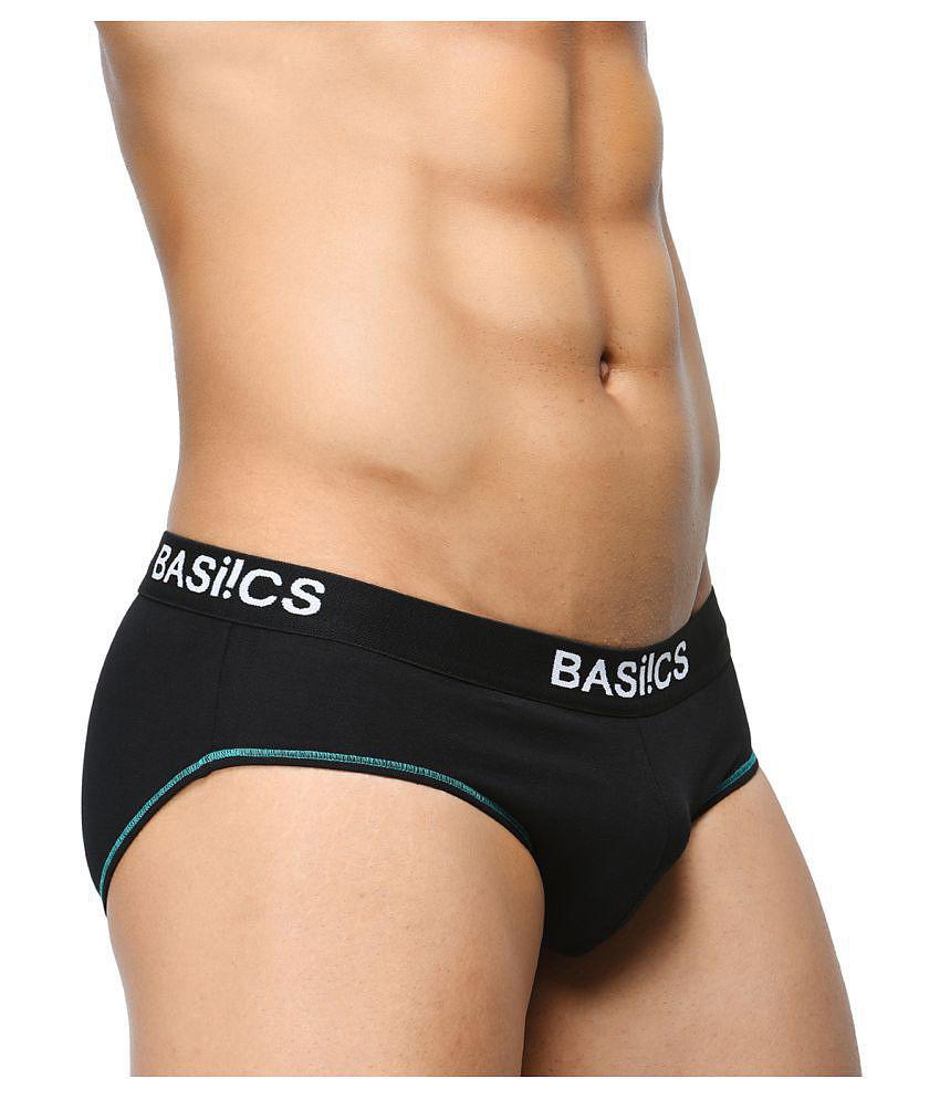 Stylish Men BASIICS By La Intimo - Black Cotton Blend Men's Briefs ( Pack of 1 ) - L 2025 at Sho