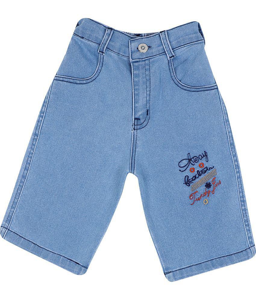 Affordable Men Cremlin Clothing - Light Blue Cotton Blend Boys Bermudas ( Pack of 1 ) - None 202