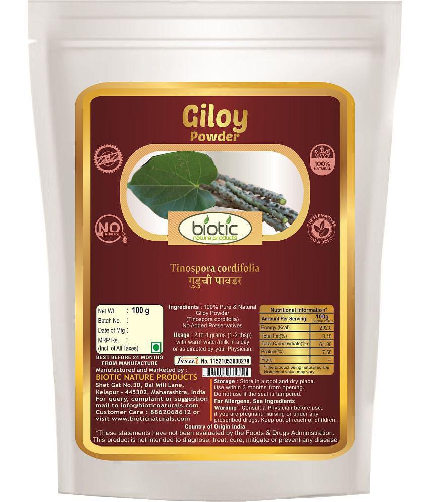 Biotic Guduchi Powder (Tinospora cordifolia) Giloy Powder/Gulvel 100 gm