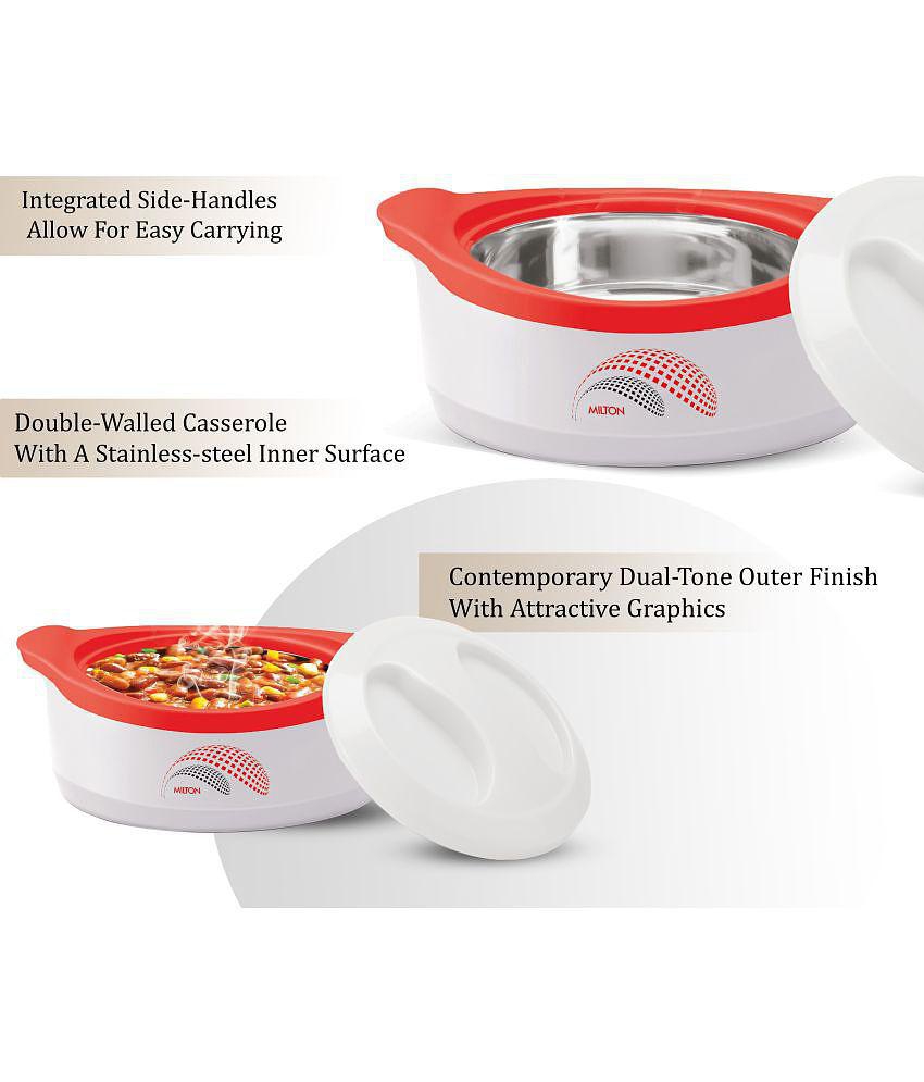 Milton New Marvel Jr Inner Steel Casserole Gift Set of 3, White - White