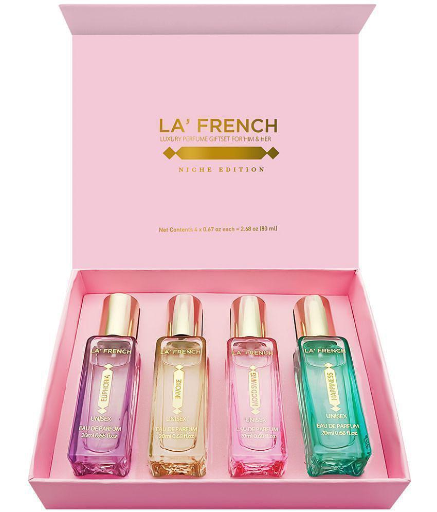 LA FRENCH - Mood Perfume Gift Set (Pink) Eau De Parfum (EDP) For Unisex 80ml ( Pack of 1 )