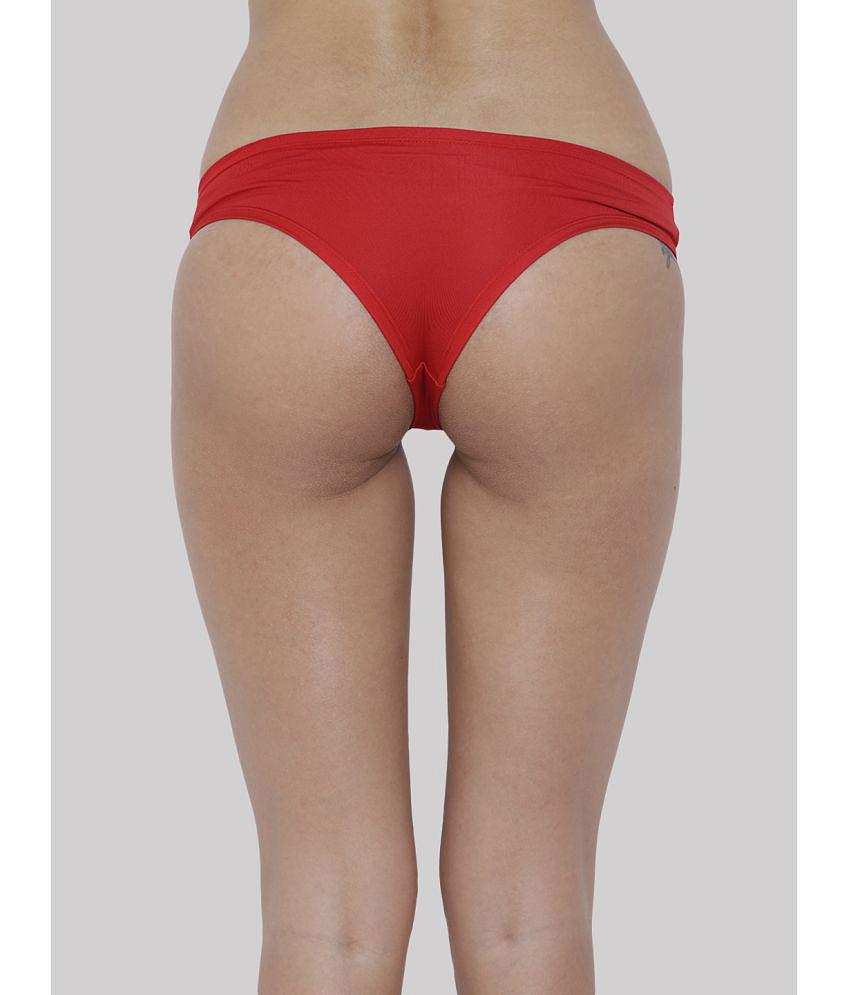 New Men BASIICS By La Intimo - Red BCPSS02 Polyester Solid Women's Bikini ( Pack of 1 ) - None 2