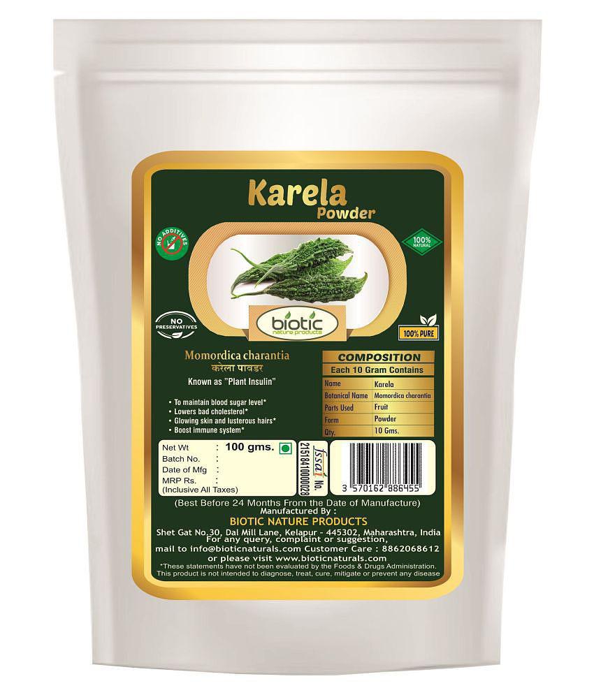 Biotic Karela Powder (Momordica charantia) Bitter Gaurd Powder 400 gm