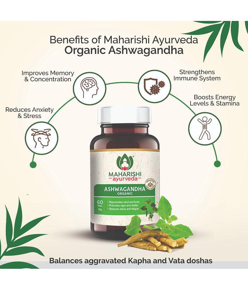 Maharishi Ayurveda Organic Ashwagandha Tablet (60 tab) pack of 2