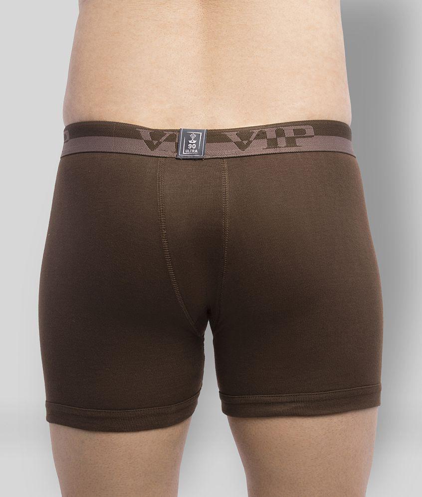 VIP - Brown Cotton Men's Trunks ( Pack of 4 ) - 110