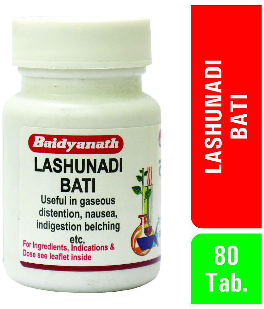 Baidyanath Lashunadi Bati 80 Tablets (Pack Of 2) Digestive Problems, Laxative & Stimulant