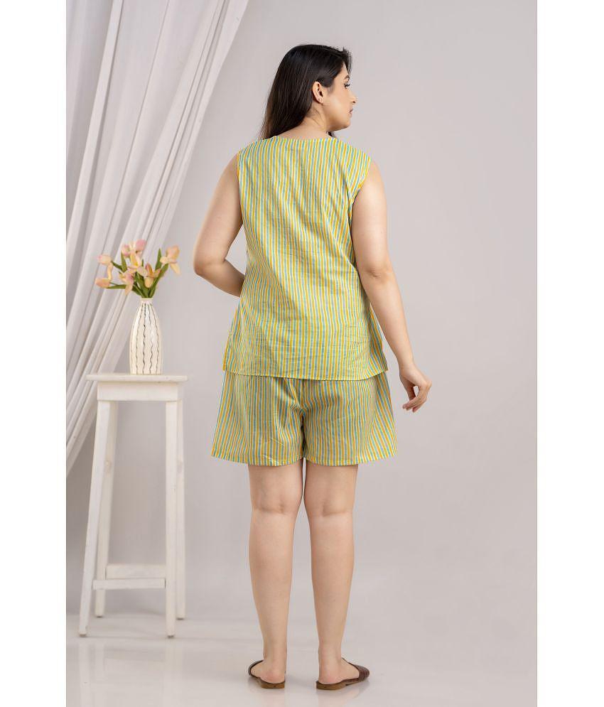 Sophisticated Men Frionkandy Yellow Cotton Womens Nightwear Nightsuit Sets ( Pack of 1 ) - None 