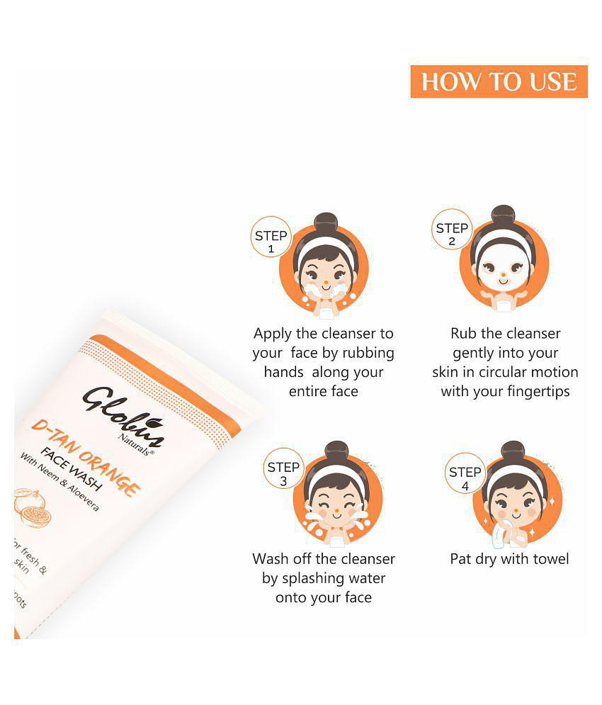 Globus Naturals Tan Care Orange Face Wash 100 mL Pack of 4