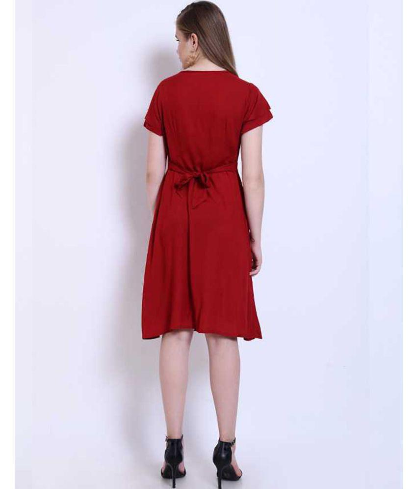 Latest Men Addyvero Rayon Red A- line Dress - - S 2025 at ShopCircuit | ONDC