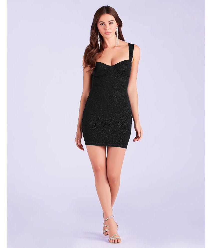 Exclusive Men Addyvero Polyester Embellished Mini Womens Bodycon Dress - Black ( Pack of 1 ) - N