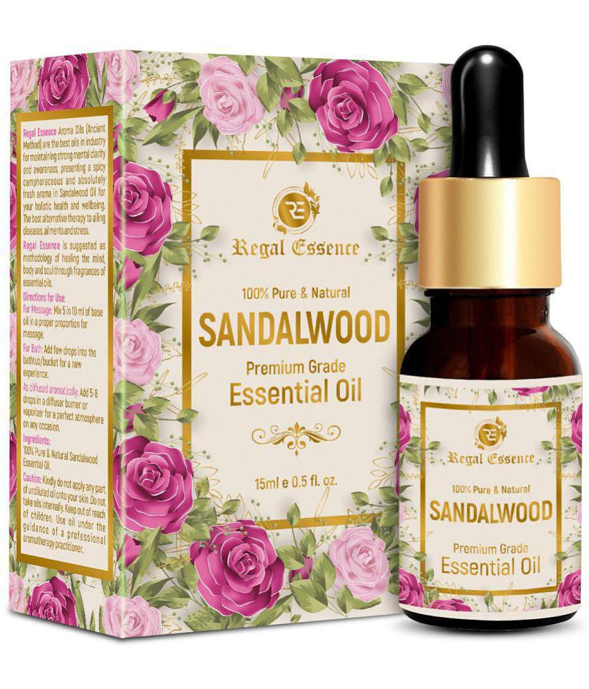 Regal Essence Sandalwood Essential Oil for Skin & Face, Best Therapeutic Grade for Aromatherapy - 15ml (Pack of 2)