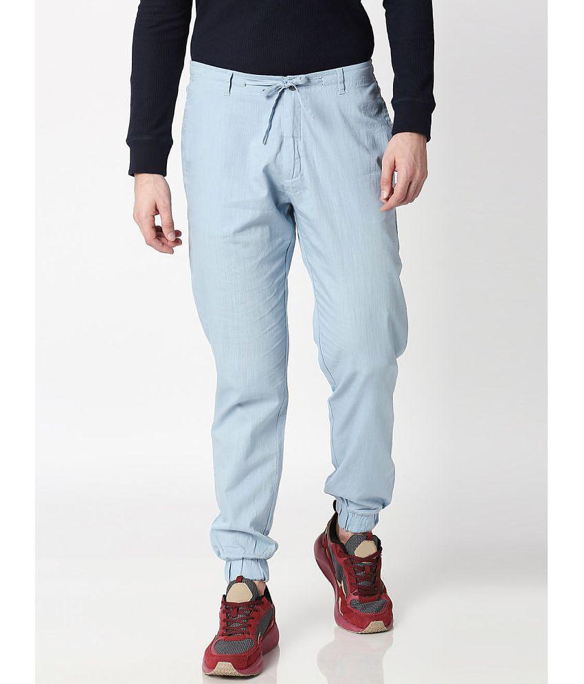 Bewakoof - 100 Percent Cotton Blue Men's Joggers ( Single Pack ) - None