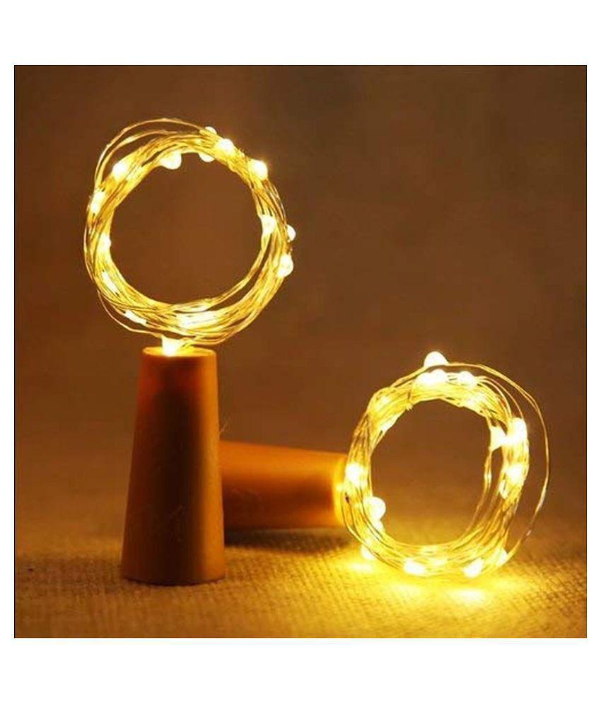 MIRADH Bottle Cork Lights 20 LED 6.5 FT LED Strips Yellow - Yellow