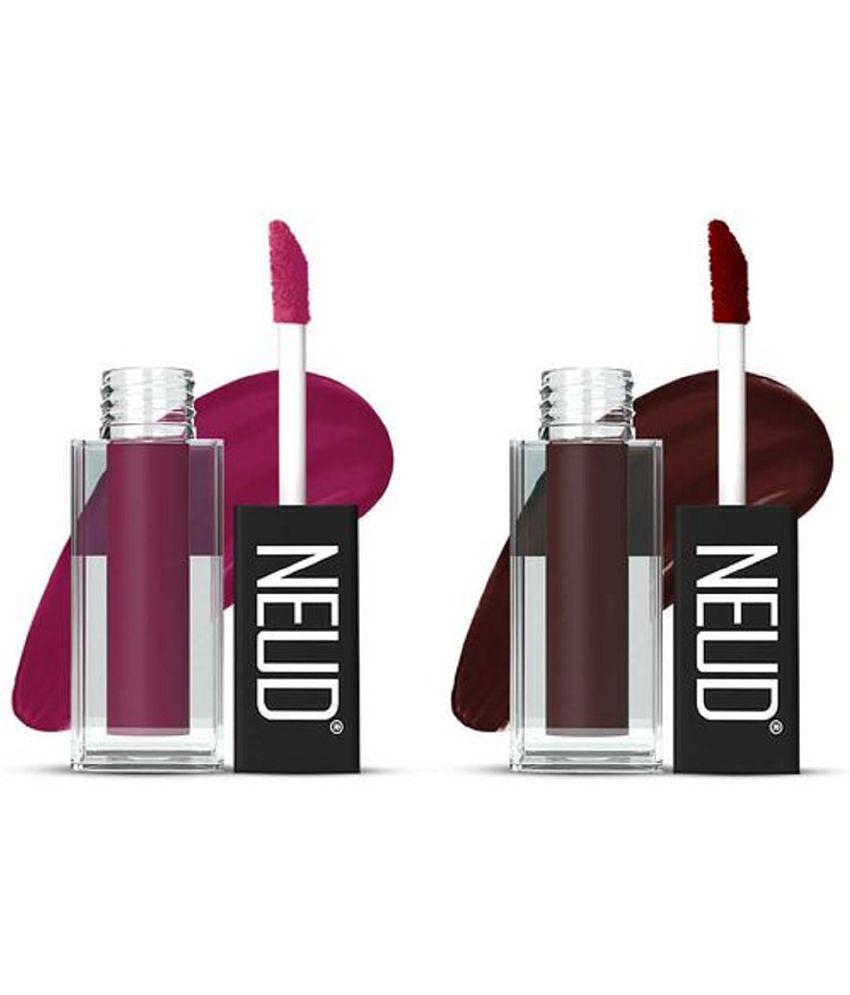 NEUD Matte Liquid Lipstick Combo Of Mauve-a-Licious and Espresso Twist With Two Lip Gloss Free