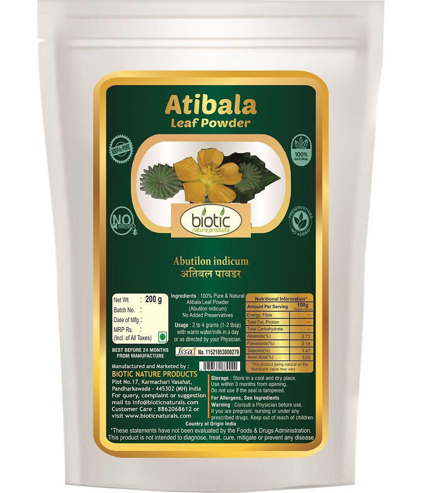 Biotic Atibala Leaf Powder (Abutilon indicum) Thuthi Churna Kangi Powder 200 gm