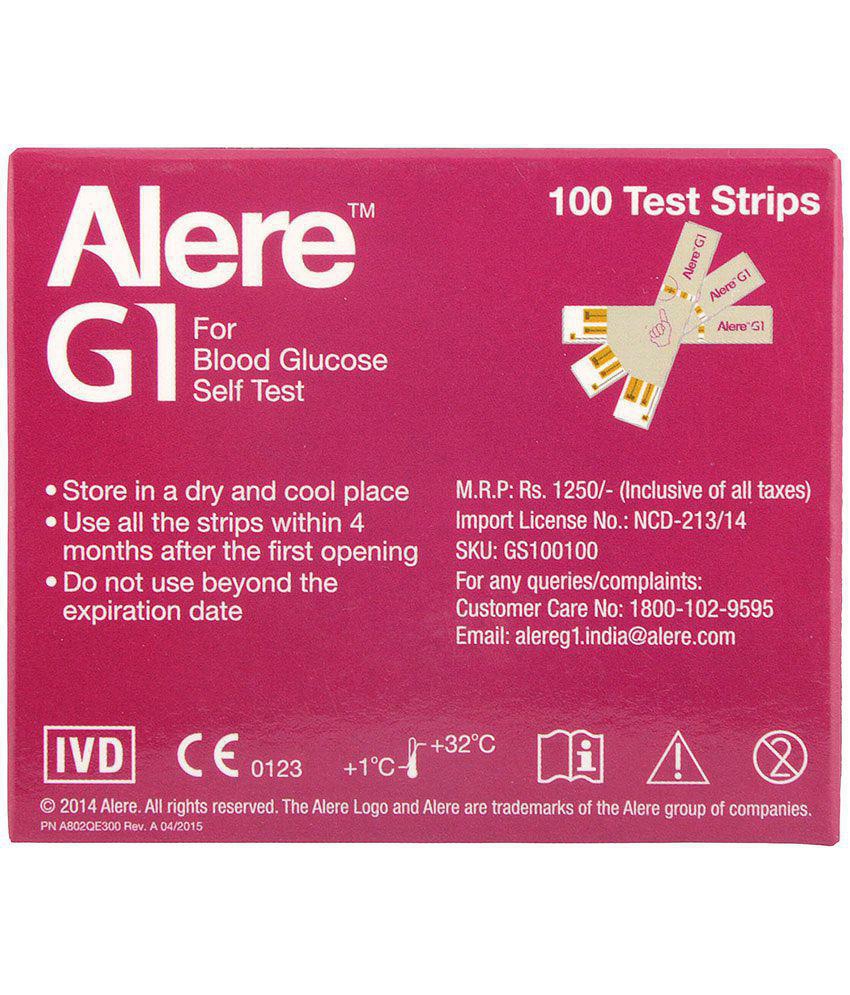 Alere G1 100 Sugar Test Strips