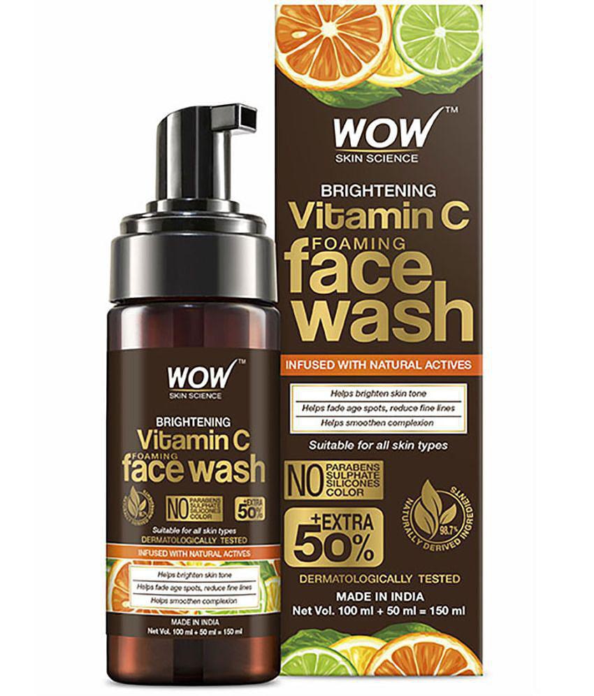 WOW Skin Science Brightening Vitamin C Foaming Face Wash - For Skin Brightening -No Parabens, Sulphate, Silicones & Color - 100 ml