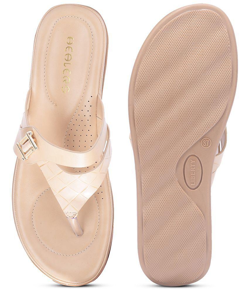 Stylish Men Liberty Beige Womens Leather Slipper - None 2025 at ShopCircuit | ONDC