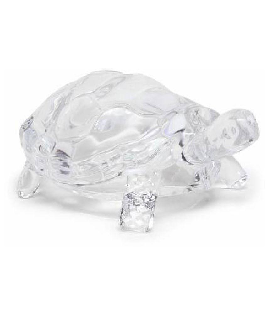 DIYAAN ENT IMPORTED VASTU - FENGSHUI CRYSTAL TURTLE | CRYSTAL TORTOISE | CRYSTAL KACHUA | WITH CRYSTAL PLATE MEDIUM SIZE