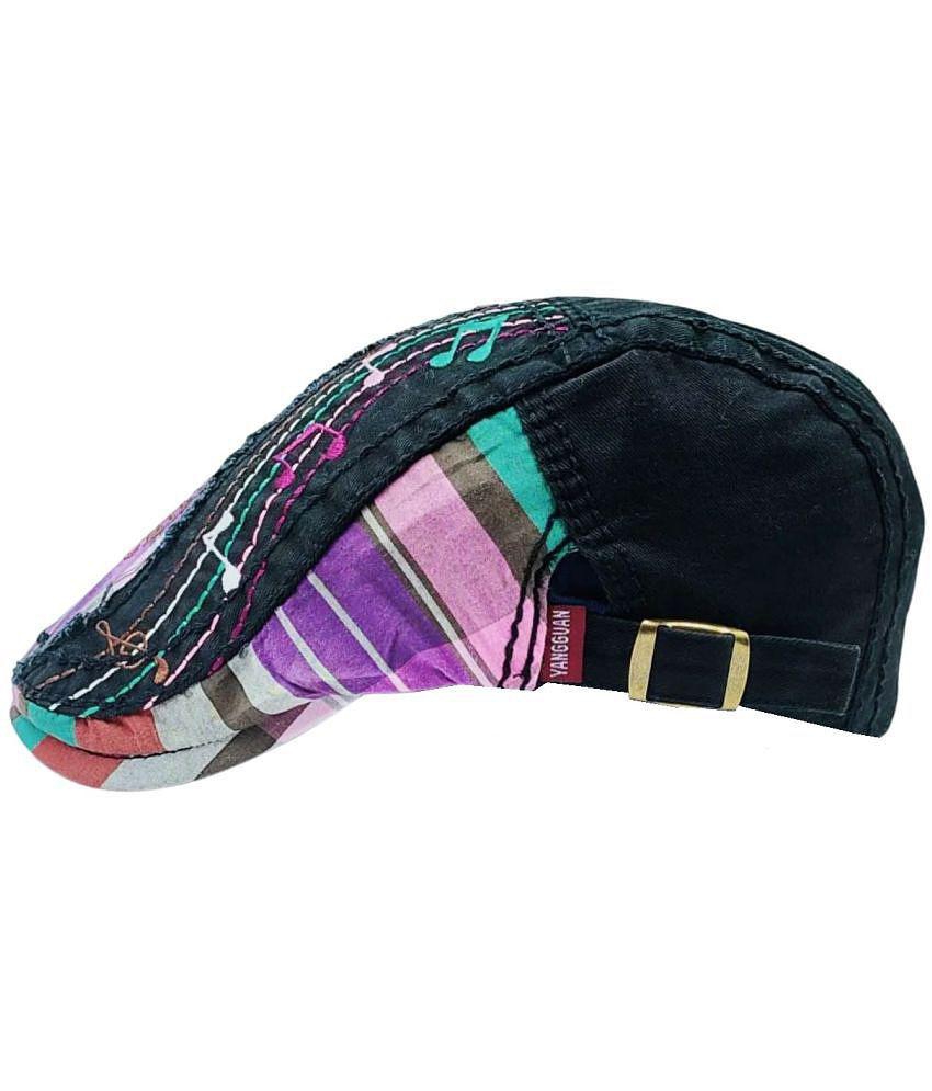 Affordable Men Zacharias Unisex Kids Cotton Beret Golf Cap jk-13 (Black_1-4 Years) (Pack of 1) -