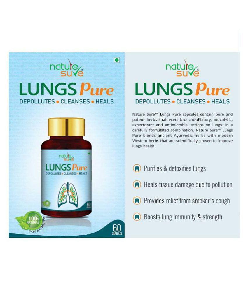 Nature Sure Lungs Pure Capsules for Respiratory Health in Men & Women - 1 Pack (60 Capsules)